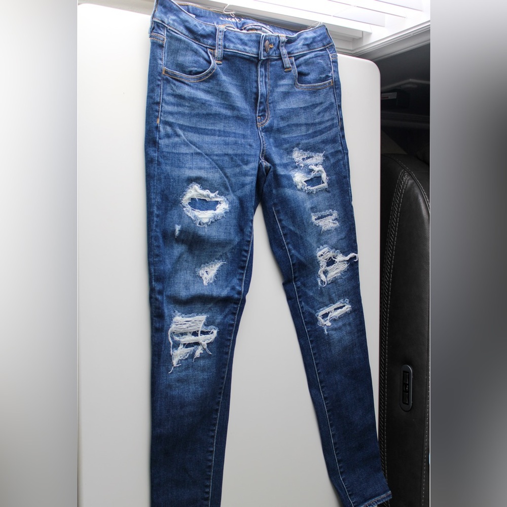 American Eagle Next Level Stretch Distressed Medium Wash Jeans